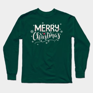 Merry Christmas Hand Lettering Long Sleeve T-Shirt